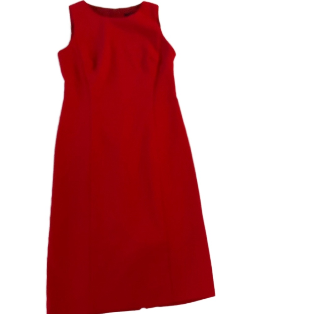J.Crew Red Round Neck Sleeveless Fitted Chic Womens Dress Size 6